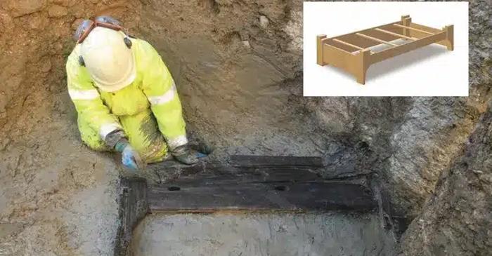 Primul "pat funerar" roman complet descoperit la Londra