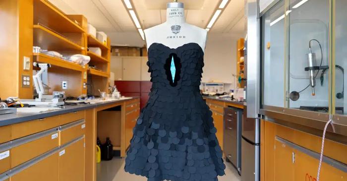 O rochie ultra-neagră face să dispară formele celor care o poartă